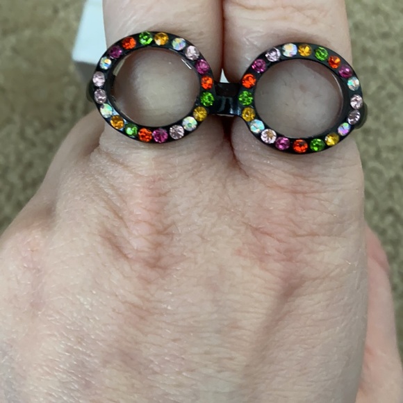 Betsy Johnson rainbow eyeglasses double ring 7 - Picture 3 of 3